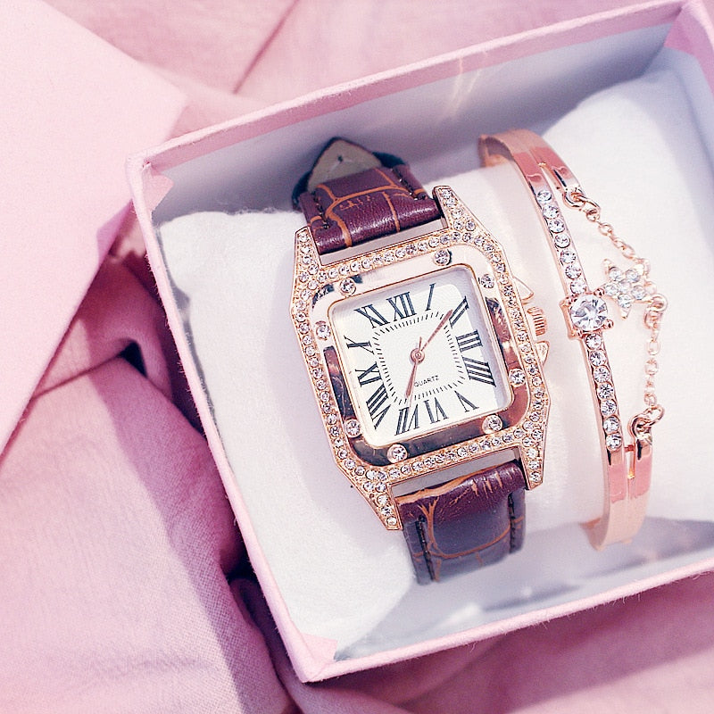 Relógio Feminino Quartz Luxury Diamond